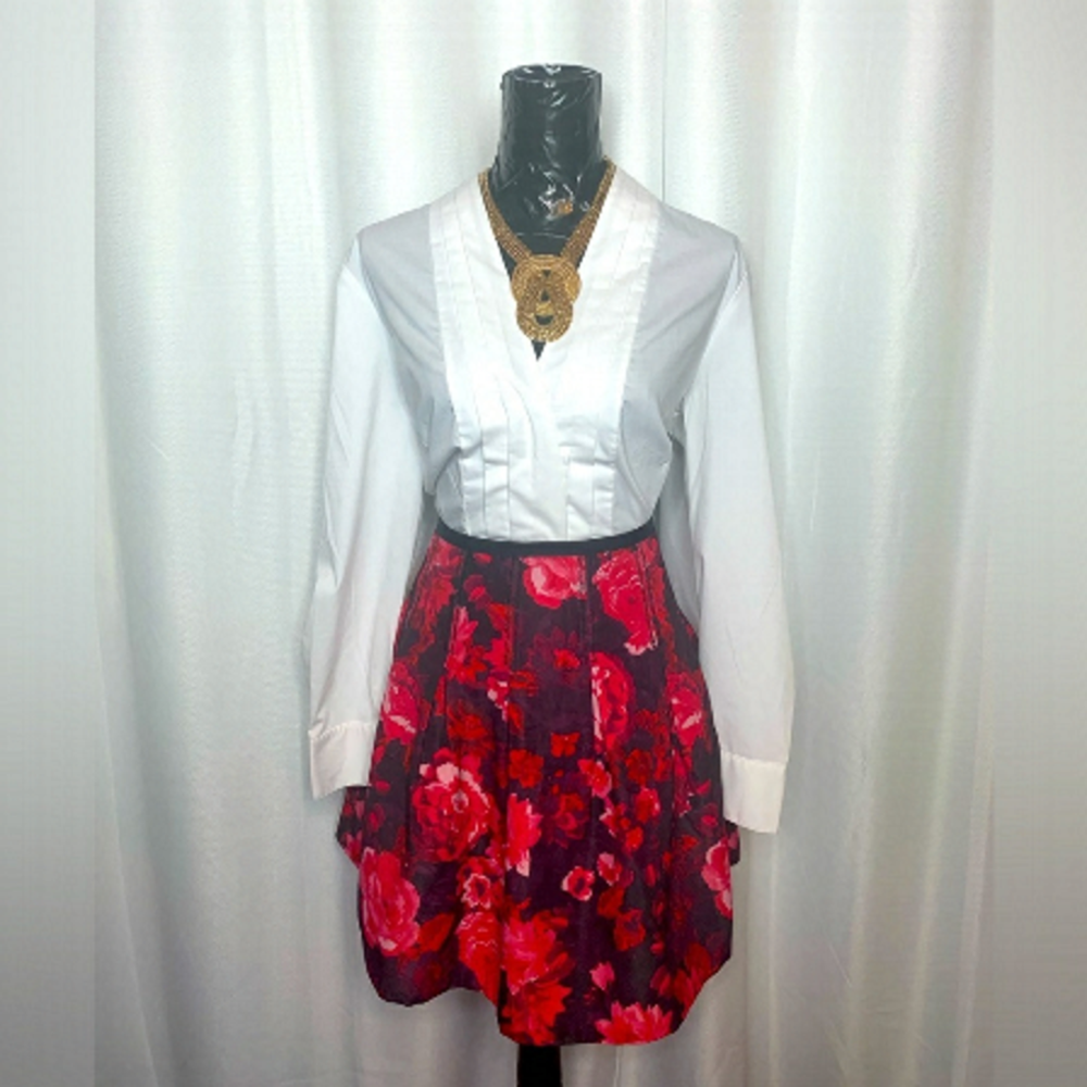 GAP Floral Inverted Pleats A-Line Flare Mini Skirt